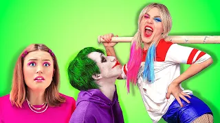 Mi MAMÁ es Harley Quinn y Joker es mi PAPÁ | ADOPTADO por SUPERHÉROES por La La Vida