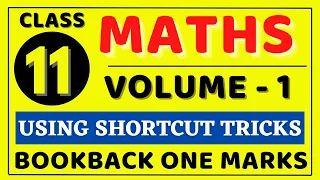 11th Maths Volume 1 Book back 1 Mark Using Shortcut Tricks | 11th Maths 1 Mark Easy Trick