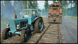 USSR TRACTOR PULLS TRAIN!