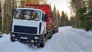 Все прелести полного привода. #лесовоз #маз