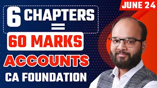 6 Chapters = 60 Marks in Accounts | CA Foundation June 24 | CA Foundation Accounts Important Chapter