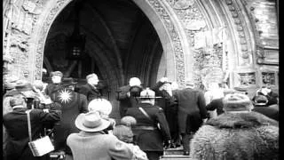 Canadian Prime Minister Saint Laurent welcomes British Prime Minister Winston Chu...HD Stock Footage