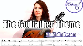 SPEAK SOFTLY LOVE Mandolin Tutorial for beginners with Tabs on the Screen - The Godfather Theme
