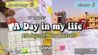 Study vlog 🔥| *15 Days Left For Boards* 📆💬 10 hrs Exam study routine | Preparing for boards exam 🍃🕒📚