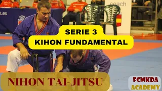 FCMKDA ACADEMY. Nihon Tai-Jitsu: serie 3 kihon fundamental. Esquivas, control y atemi.