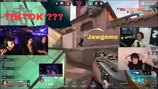 Tarik and other streamers react to EG Jawgemo *BAMBOOZLING* PRX Jinggg with this Omen TP | VCT Tokyo
