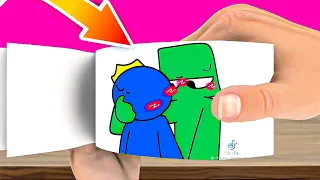 Green is kissing Blue Rainbow Friends (Blue x Green) Flip Book
