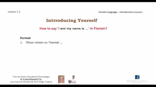 Introduce yourself in Finnish