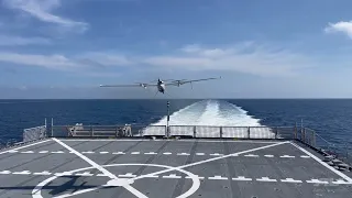 JUMP 20 Vertical Take-Off and Landing Unmanned Aircraft System Landing on a Navy Ship