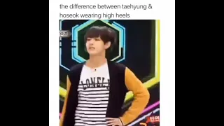 diff between j-hope and V wearing heels 🤣🤣🤣🤣😂😂😂😂#shorts #btsvideos #btsfunnyvideos