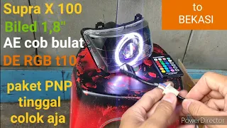 reflektor Supra X 100 Biled 1,8" AE COB bulat PNP sinar otomotif