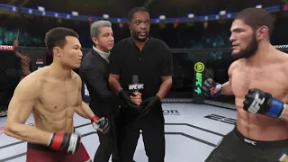 Khabib Nurmagomedov vs Korean Zombie UFC 4 Simulation (AI)