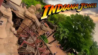 [4K] Indiana Jones Coaster - On Ride / Front Row - Disneyland Paris