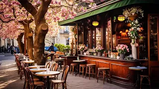 Springtime Street & Relaxing Spring Jazz Music at Outdoor Coffee Shop Ambience for Work,Study,Focus