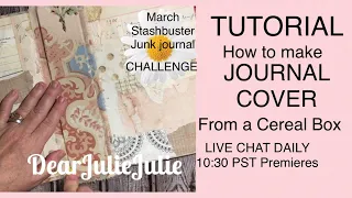 How to make a Journal cover from cereal box and fabric