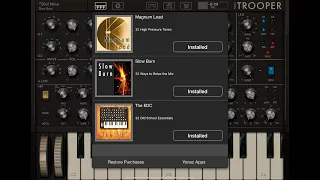 TROOPER Synthesizer by Yonac - The IAP Preset Packs - Let’s Explore Them - Demo for the iPad