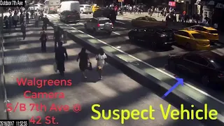 В Америке водитель сбил людей с тратуара.
