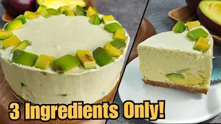 AVOCADO ICE CREAM CAKE | NO BAKE, NO MIXER, NO BLENDER | 3 INGREDIENTS AVOCADO RECIPE