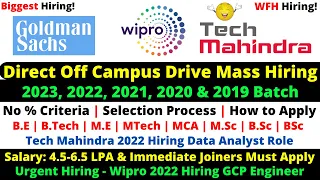 Wipro/ Tech Mahindra/ Goldman Sachs 2022 Official Started Mass Hiring Analyst, GCP, Associate 9 LPA🔥