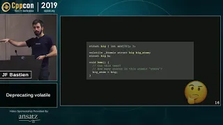 Deprecating volatile - JF Bastien - CppCon 2019