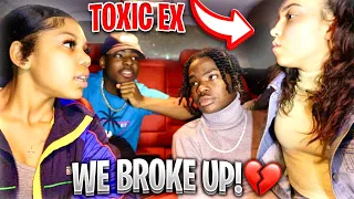 SURPRISING MY GIRLFRIEND W/ MY TOXIC EX GIRLFRIEND 😨 *WE BROKE UP* 💔