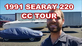 1991 Sea Ray 220 CC walk walk around and tour 5.0L Mercruiser cuddy