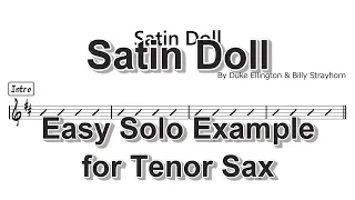 Satin Doll - Easy Solo Example for Tenor Sax