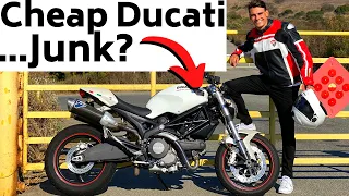 Buying a SUPER CHEAP White Ducati Monster 696 (Aftermarket Exhaust)