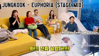 BTS JungKook - Euphoria (Stage Mix) REACTION / Korean Family BTS & JK Reaction