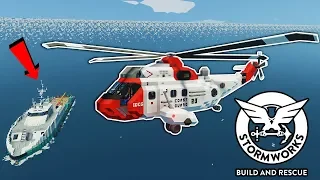 We Rescued a Crew From a Tsunami in a Helicopter! - Stormworks Multiplayer - Tsunami Survival