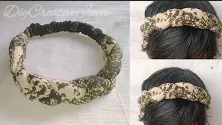 Diy Fabric Hairband😱/how to make fabric hair band making at home/DiyCreativeJuvee