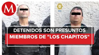 Detenidos en Topilejo, con placas grabadas con rostro de 'El Chapo' y letras del Cártel de Sinaloa