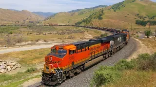 BNSF US Military (Abrams Tanks) Train over Tehachapi