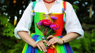 I made a 16th Century Inspired Rainbow Dress