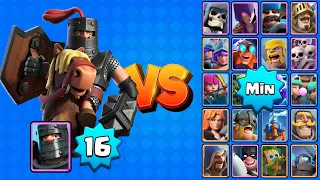 PRÍNCIPE OSCURO Nv16 vs TODAS LAS CARTAS AL MÍNIMO | Clash Royale