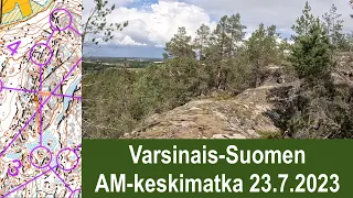 Varsinais-Suomen AM-keskimatka 2023 / suunnistusvideo (H21-rata) reitin ja selostuksen kera