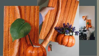 2 in 1 Autumn/Fall Theme Wall Hanging with Mushroom & Pumpkin DIY Paper Clay Craft Ideas