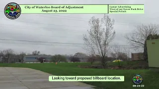 City of Waterloo Board of Adjustment Meeting - August 23, 2022