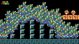 Super Mario Bros. But With 9999 Luigi at Once