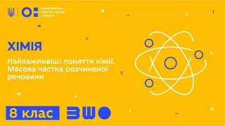 8 клас. Хімія. Найважливіші поняття хімії. Масова частка розчиненої речовини