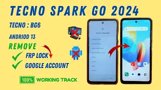 Tecno Spark Go 2024 frp bypass without PC || Tecno BG6 Google account Unlock Android 13