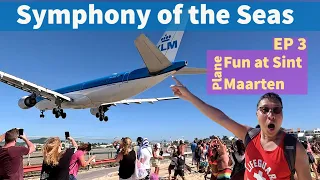 Maho Beach Sint Maarten - JET BLAST and CRAZY LOW LANDINGS | Symphony of the Seas EP3