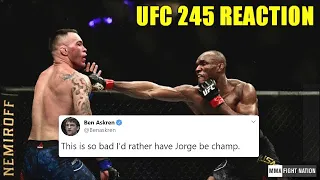 MMA Pro's react to Kamaru Usman BREAKS Colby Covington's JAW and TKO 5th Round