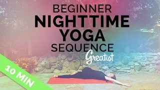 Beginner Bedtime Yoga Sequence | Greatist Yoga | 10-min Nighttime Yoga for Beginners