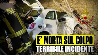 È MORTA SUL COLPO: TERRIBILE SCHIANTO IN AUTO CONTRO UN ALBERO. NON C'È STATO NULLA DA FARE