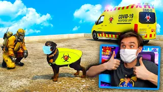 In GTA 5.. Chop joins the COVID-19 Unit to fight Coronavirus! (WOOF!)