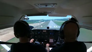 Instructor lets student land airplane  on first try!!!