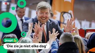 Kinderen vieren Koningsspelen met koning Willem-Alexander