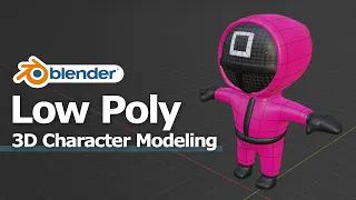 Low Poly 3D Character Modeling in Blender - Basic for Beginners Part 2 - Squid Game Soldier