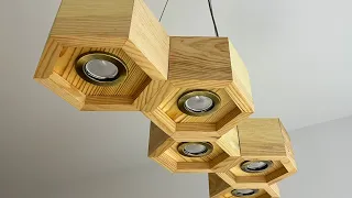 Pendant Led lit Wooden Honeycomb (step by step)